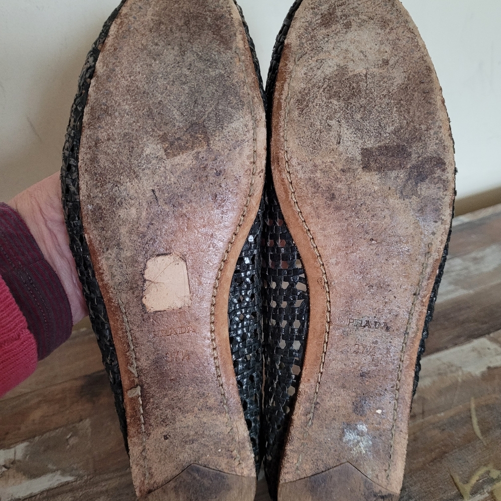 Prada Black Woven Flats - Picture 8 of 9